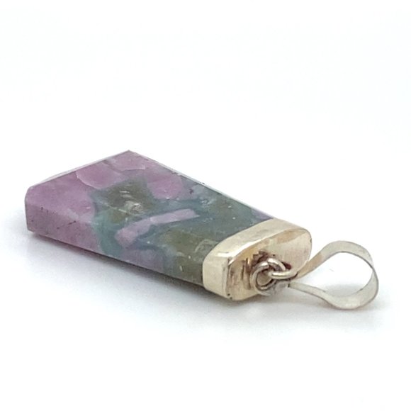 Ruby In Zoisite 27.75ct Solid 925 Sterling Silver Pendant - Picture 3 of 6